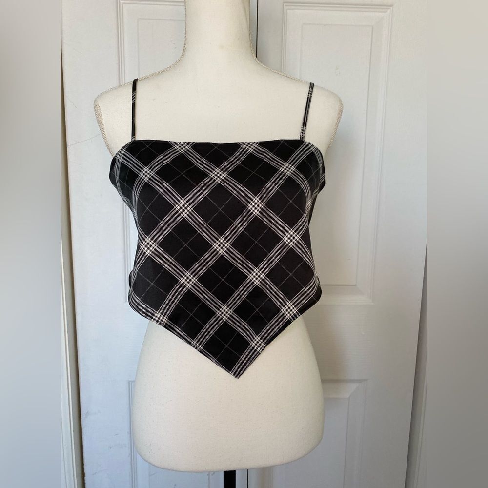 Plaid Divided Bandana Top